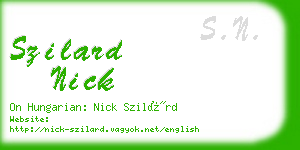 szilard nick business card